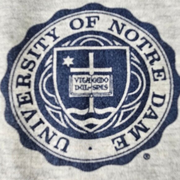 Champion Sweatshirt Vintage Jr XL Notre Dame Fighting Irish Hoodie Gray Academia - Picture 13 of 16